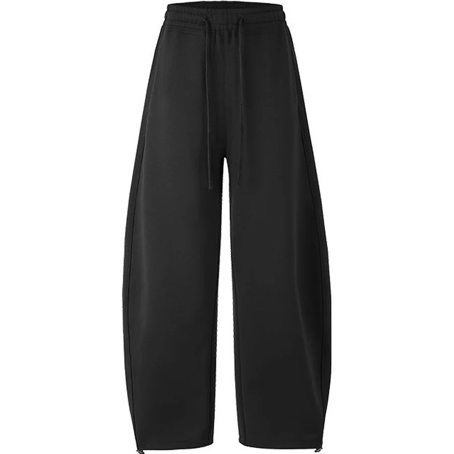 LS-B0317 Curved-Leg Drawcord Sweatpants in Obsidian Black, original product photograph