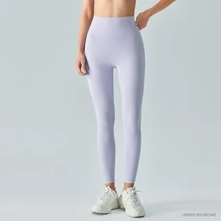 LS-B0319 Brushed High-Rise Cropped Leggings in Misty Lilac, original product photograph