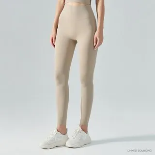 LS-B0319 Brushed High-Rise Cropped Leggings in Khaki, original product photograph