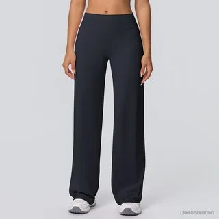 LS-B0341 Brushed Wide-Leg Yoga Pants in Black, original product photograph