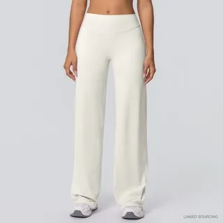 LS-B0341 Brushed Wide-Leg Yoga Pants in Ivory, original product photograph