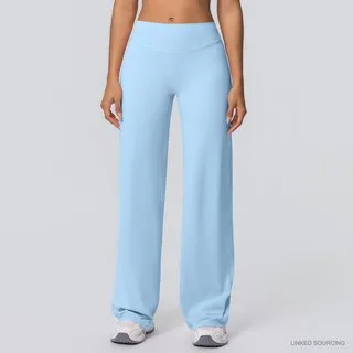 LS-B0341 Brushed Wide-Leg Yoga Pants in Sky Blue, original product photograph