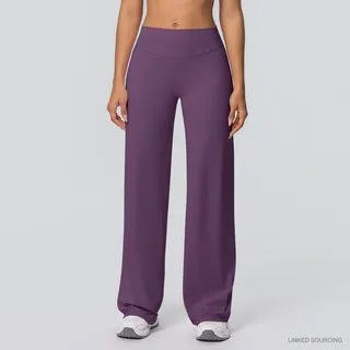 LS-B0341 Brushed Wide-Leg Yoga Pants in Thistle Purple, original product photograph