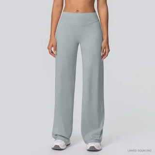 LS-B0341 Brushed Wide-Leg Yoga Pants in Rhino Grey, original product photograph