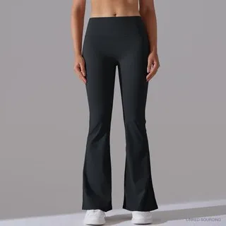 LS-B0345 Brushed High-Waist Flared Yoga Pants in Black, original product photograph