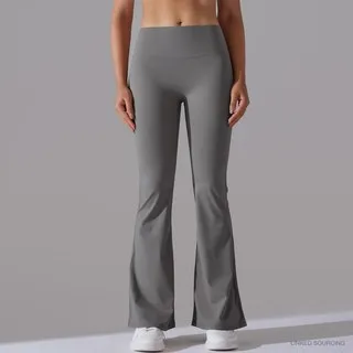 LS-B0345 Brushed High-Waist Flared Yoga Pants in Titanium Grey, original product photograph