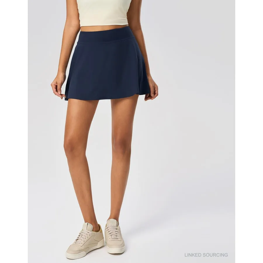 LS-B0353 Cooling-Feel Layered Skort in Deep Sea Blue, original product photograph