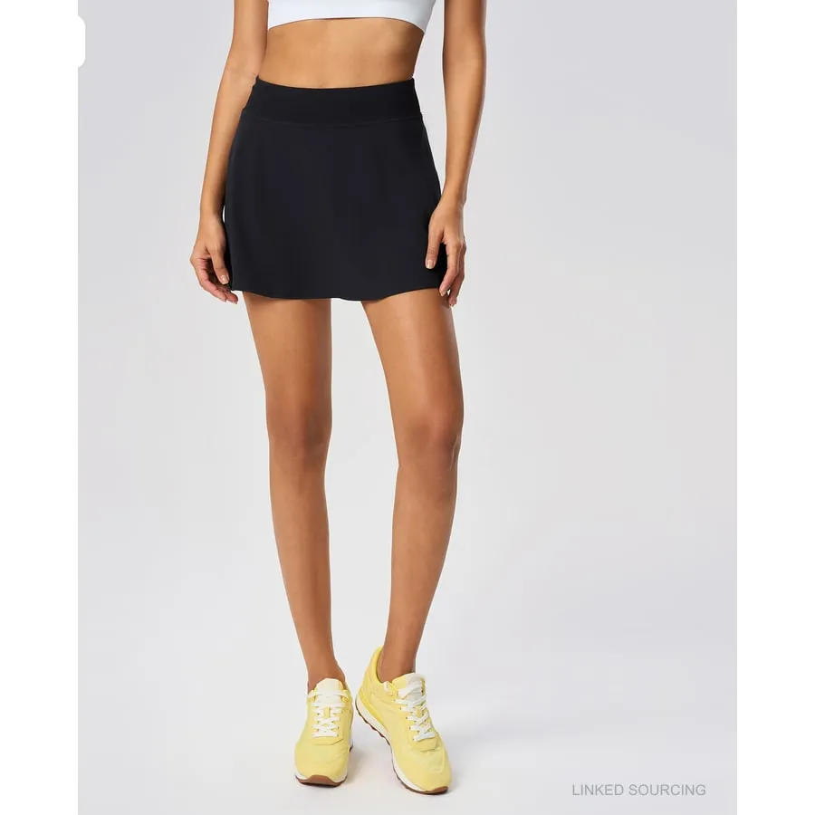 LS-B0353 Cooling-Feel Layered Skort in Black, original product photograph