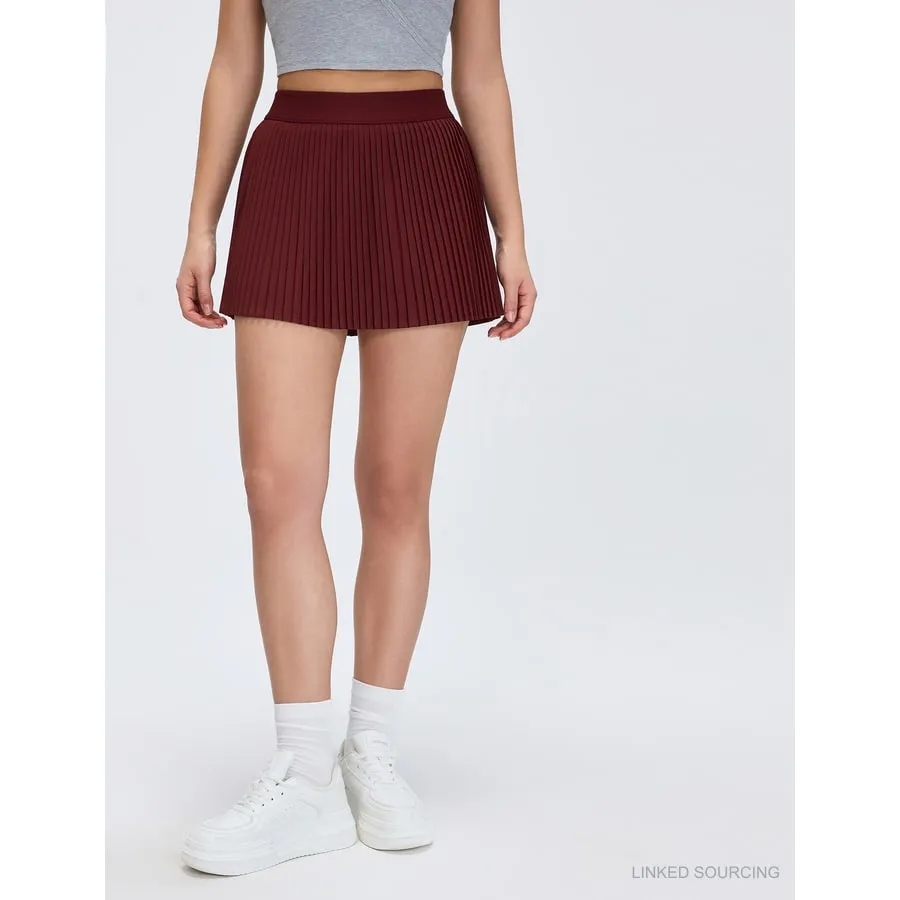 LS-B0356 Pleated Running Skort in Rock Orange, original product photograph