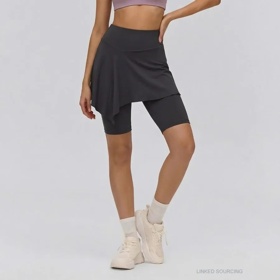 LS-B0358 Silky-Feel Sculpting Skort in Tahitian Gray, original product photograph