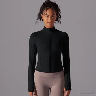 LS-B0370 Brushed Stand-Collar Zip Jacket in Black, original product photograph