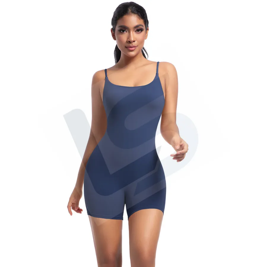 LS-B0372 Women's Scoop-Neck Camisole Yoga Unitard in Navy, original product photograph