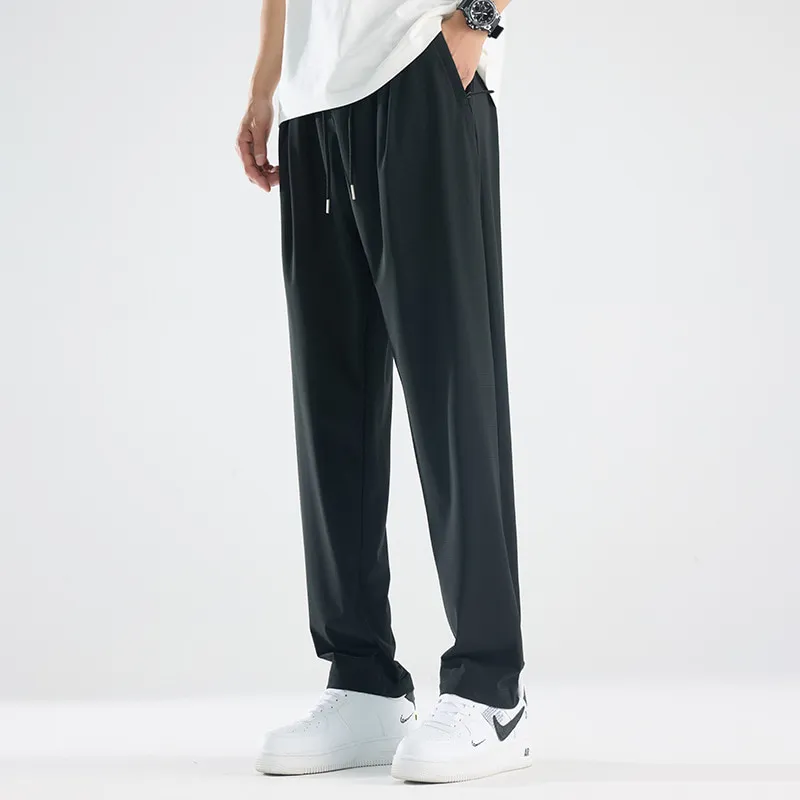 LS-B0374 Men's Ice-Silk Quick-Dry Pants in Carbon Black, original product photograph