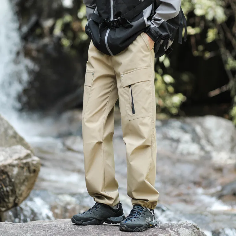 LS-B0377 Unisex Outdoor Cargo Pants in Style 26 Khaki, original product photograph