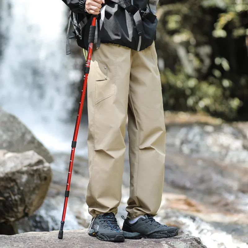 LS-B0377 Unisex Outdoor Cargo Pants in Style 27 Khaki, original product photograph