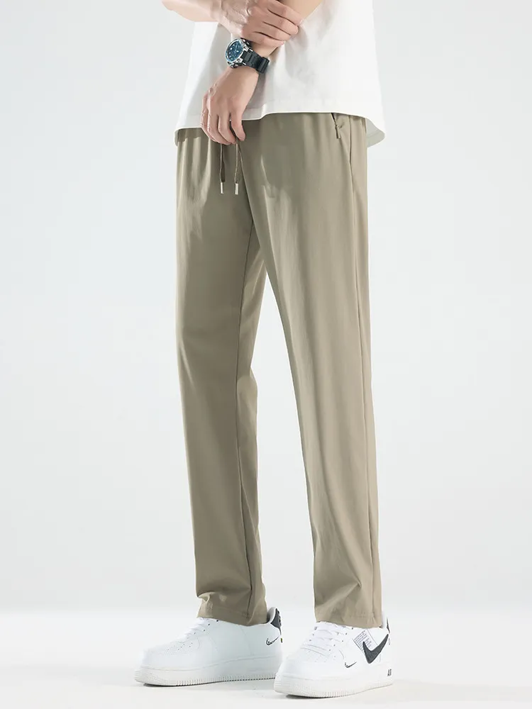 LS-B0378 Men's Ice-Touch Quick-Dry Pants in Khaki — Straight Leg, original product photograph