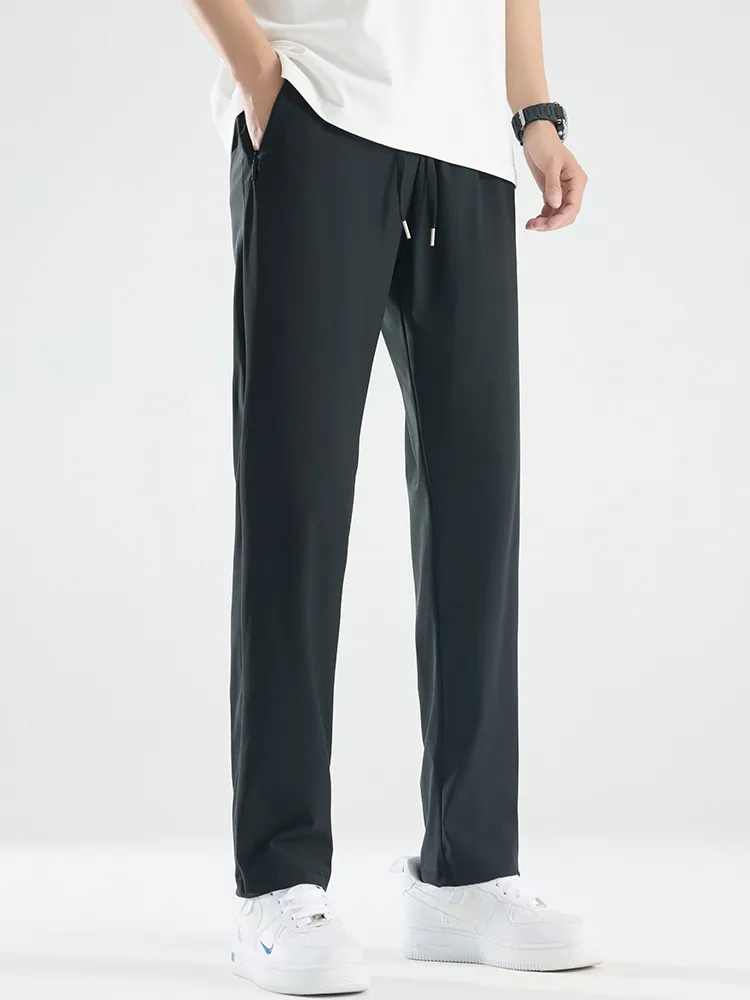 LS-B0378 Men's Ice-Touch Quick-Dry Pants in Black — Straight Leg, original product photograph