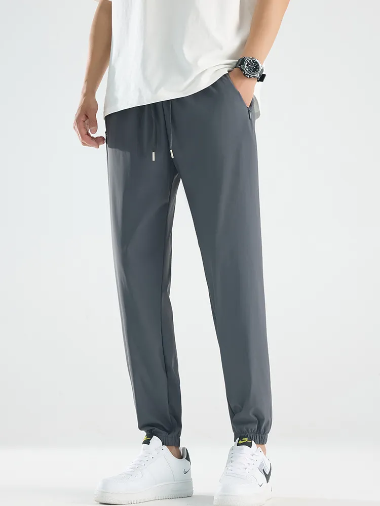 LS-B0378 Men's Ice-Touch Quick-Dry Pants in Dark Grey — Cuffed Leg, original product photograph