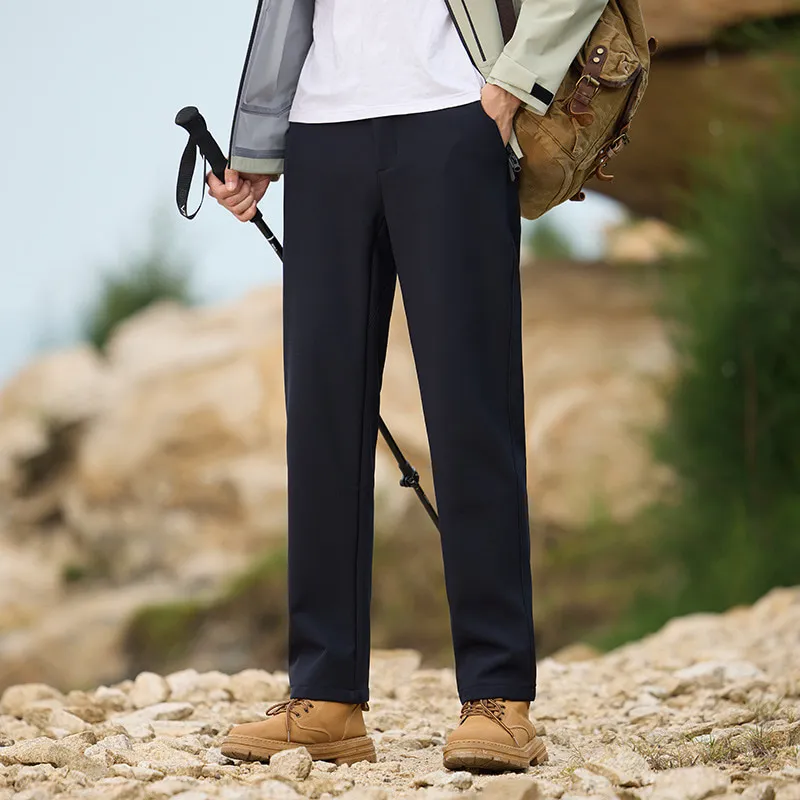 LS-B0381 Men's Fleece-Lined Softshell Hiking Pants in Deep Blue — Men's, original product photograph