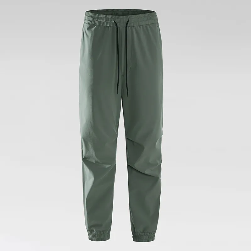 LS-B0382 Unisex Ice-Touch Quick-Dry Joggers in Light Moss Green, original product photograph