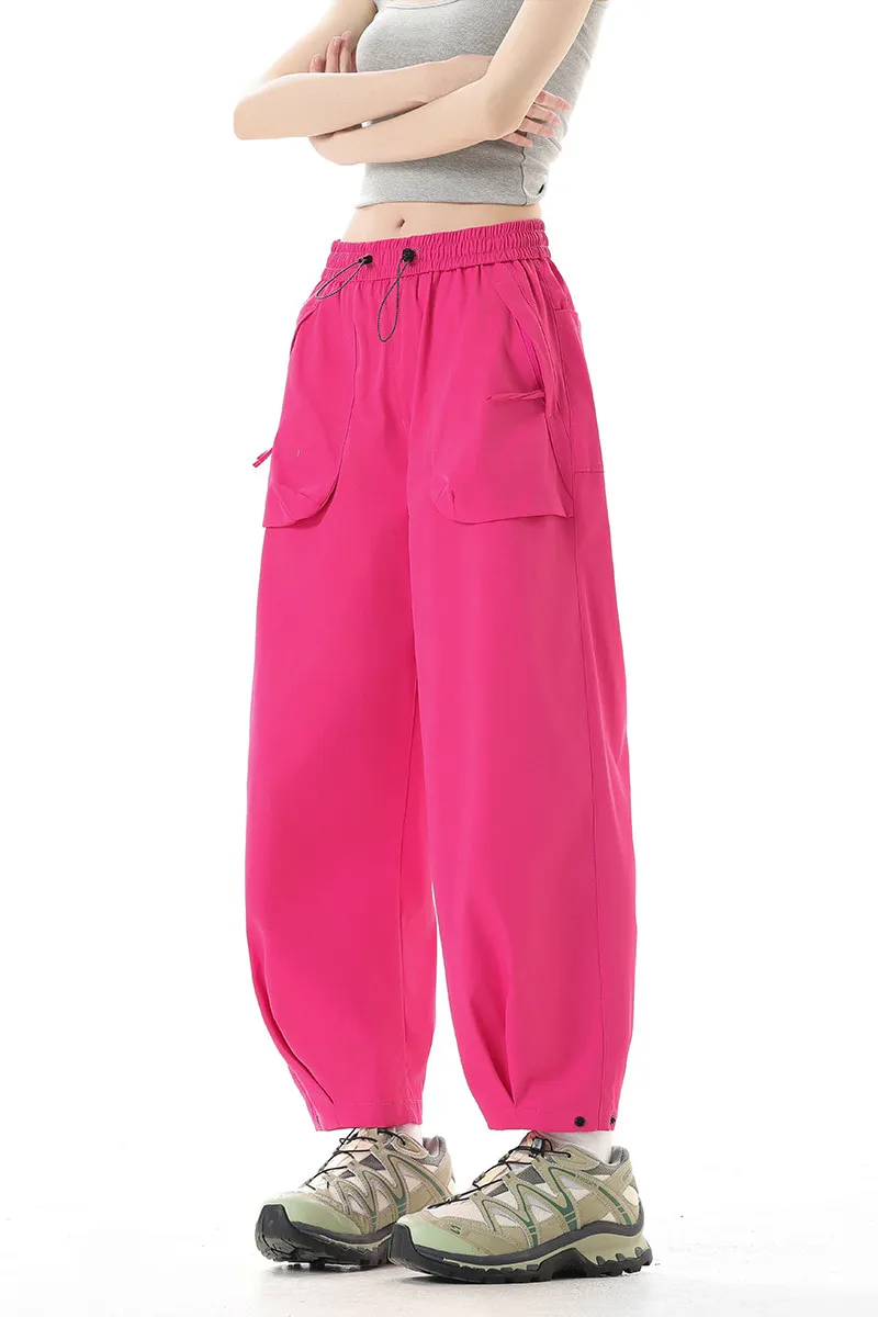 LS-B0386 Men's Outdoor Performance Pants in Rose red-nine-point pants, original product photograph