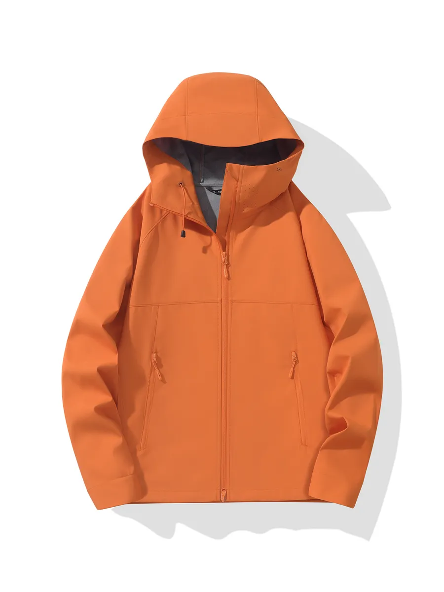LS-B0391 Unisex Hooded Softshell Jacket in Oxidized Orange, original product photograph