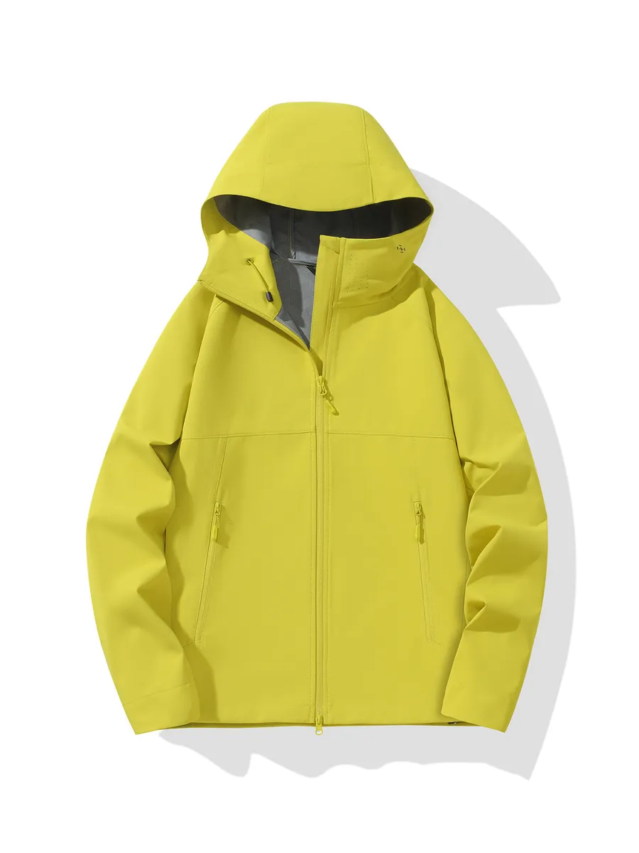 LS-B0391 Unisex Hooded Softshell Jacket in Fluorescent Green, original product photograph