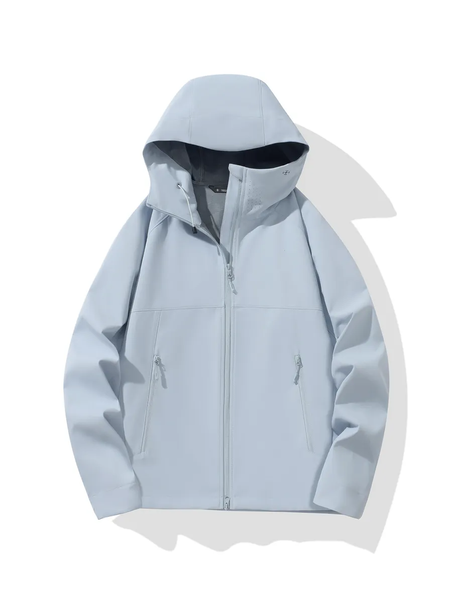 LS-B0391 Unisex Hooded Softshell Jacket in Moonlight Blue, original product photograph