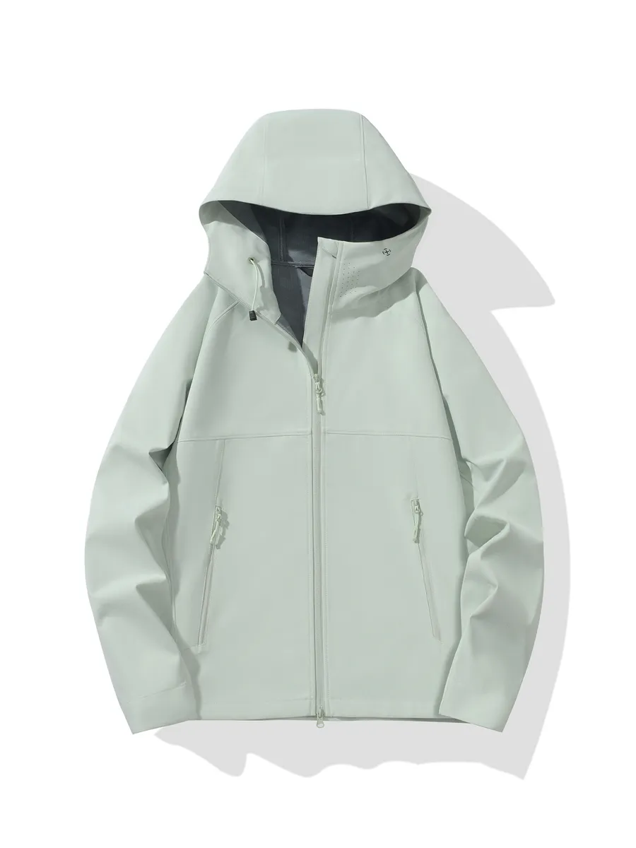 LS-B0391 Unisex Hooded Softshell Jacket in Light Tide Green, original product photograph