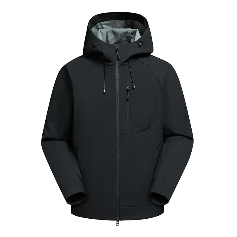 LS-B0392 Unisex Fleece-Lined Softshell Jacket in Three-Proof Phantom Black, original product photograph