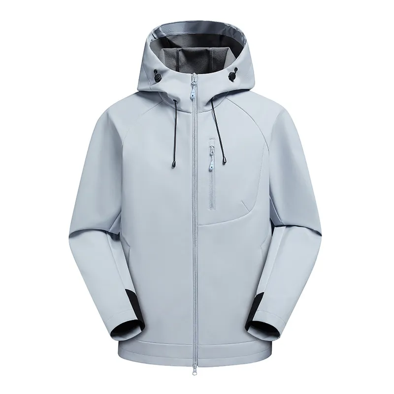LS-B0392 Unisex Fleece-Lined Softshell Jacket in Three-Proof Moon-Mist Grey, original product photograph