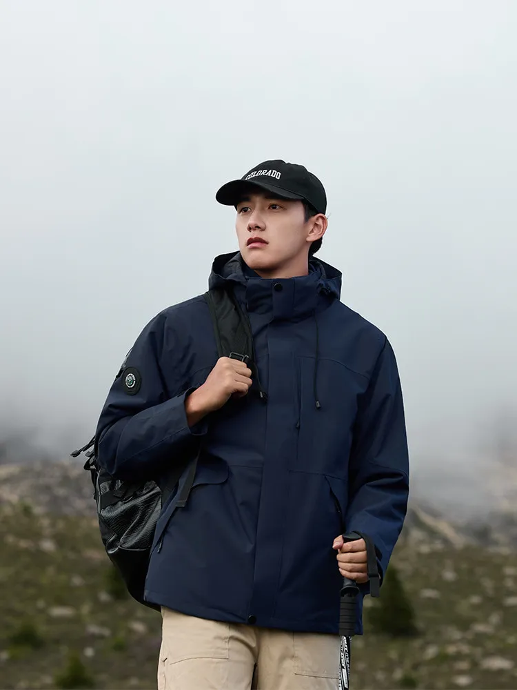 LS-B0400 Men's 3-in-1 Fleece-Liner Hardshell Jacket in Deep Blue — Men's Fleece Set, original product photograph