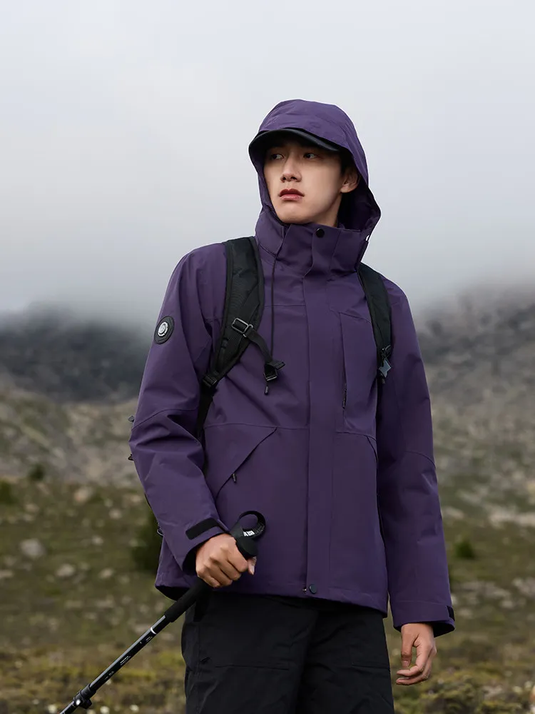 LS-B0400 Men's 3-in-1 Fleece-Liner Hardshell Jacket in Twilight Purple — Men's Fleece Set, original product photograph