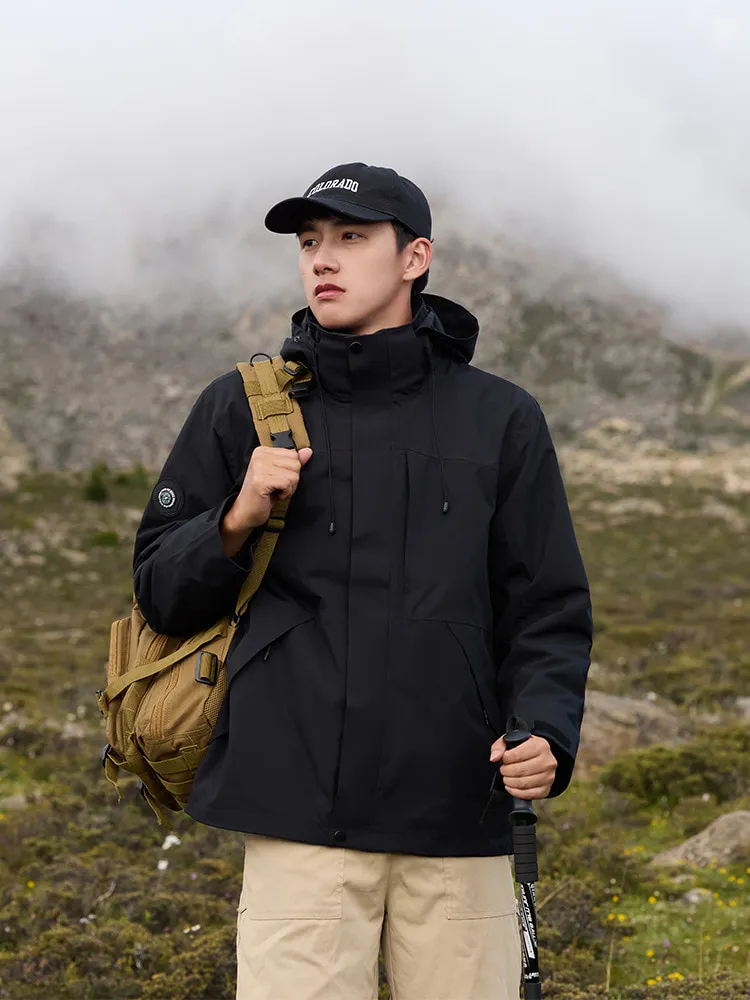 LS-B0400 Men's 3-in-1 Fleece-Liner Hardshell Jacket in Black — Men's Fleece Set, original product photograph