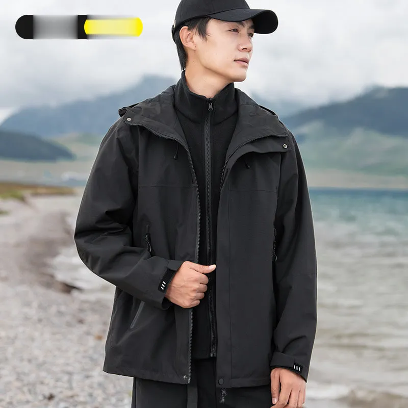 LS-B0402 Men's 3-in-1 Hardshell Jacket in Black-men's and women's code, original product photograph