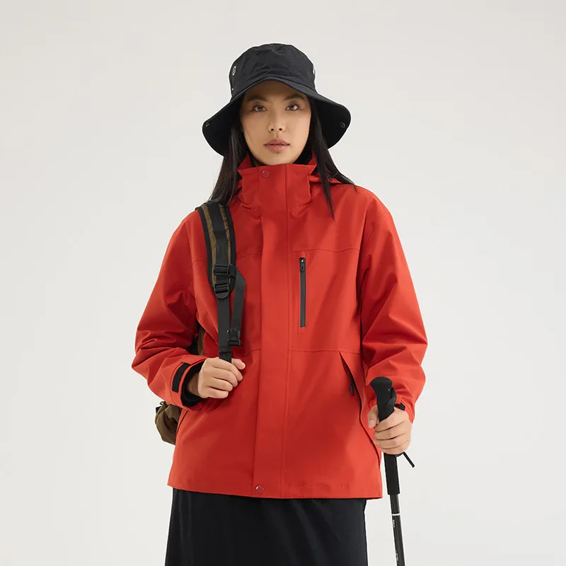 LS-B0408 Men's and women's sizes - suzaku red [fleece two-piece set] front view — original product photograph