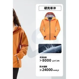 LS-B0410 Men's Hardshell Jacket in Hermès orange, original product photograph