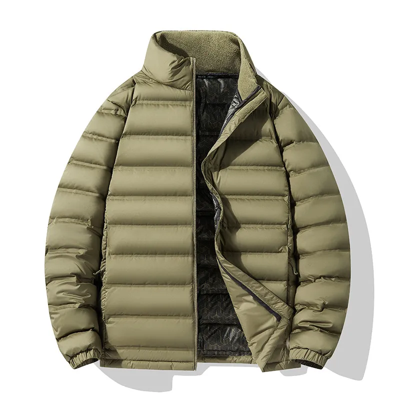 LS-B0411 Men's Lightweight 90% Duck Down Jacket in Army Green — Men's, original product photograph