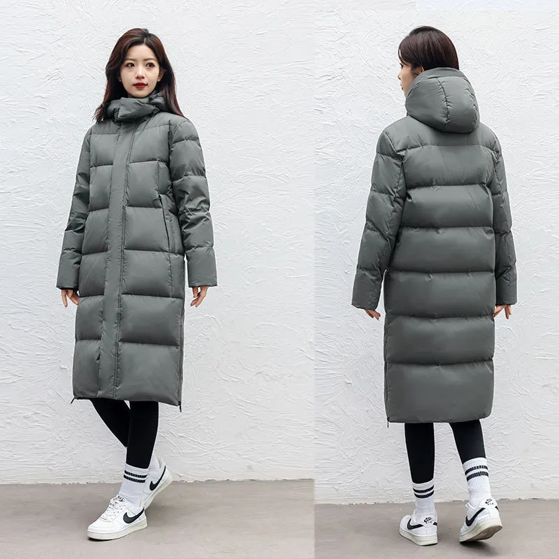 LS-B0414 Men's Long Down Training Coat in Gray-light board, original product photograph