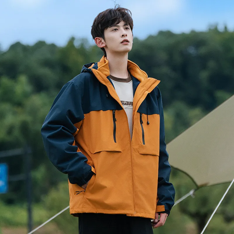 LS-B0416 Men's 3-in-1 Fleece-Liner Outdoor Shell Jacket in Caramel — Fleece Set, original product photograph