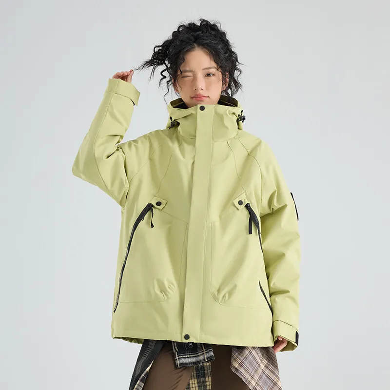 LS-B0417 Green fruit green-waterproof jacket front view — original product photograph