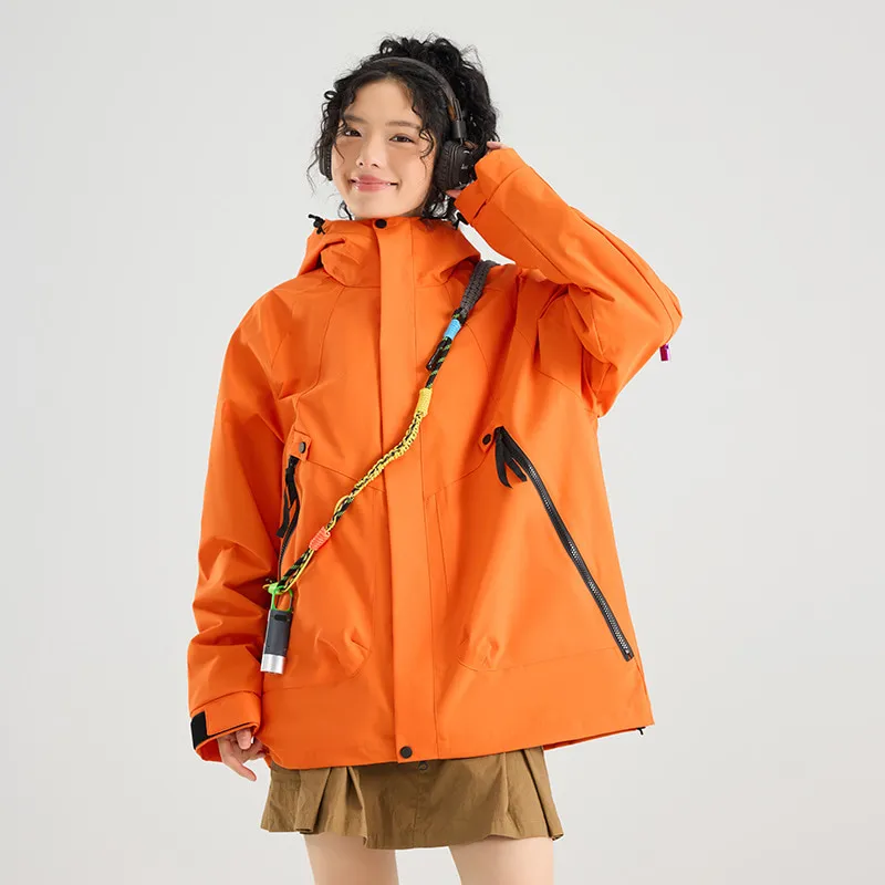 LS-B0417 Men's 3-in-1 Shell Jacket in Thermacharm orange-waterproof jacket, original product photograph