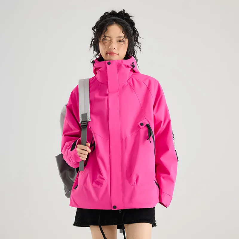 LS-B0417 Men's 3-in-1 Shell Jacket in Dragon fruit red-waterproof jacket, original product photograph