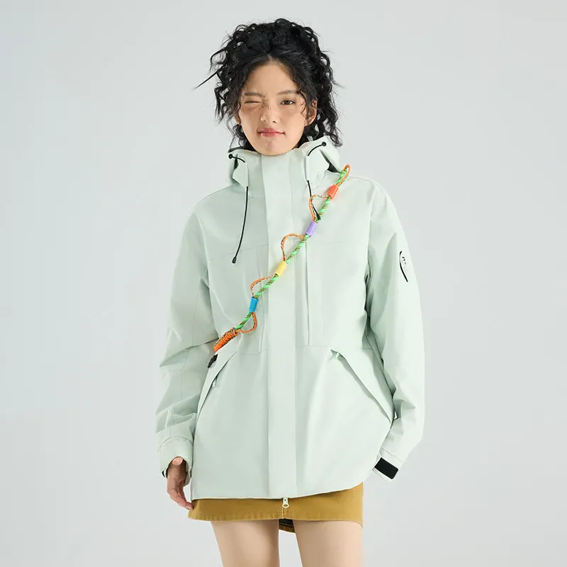LS-B0419 Light tide green-waterproof single jacket front view — original product photograph