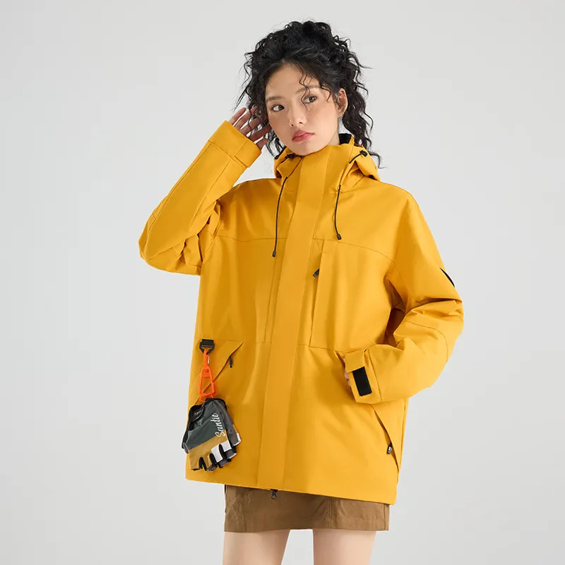 LS-B0419 Men's 3-in-1 Shell Jacket in Maple yellow-waterproof single jacket, original product photograph
