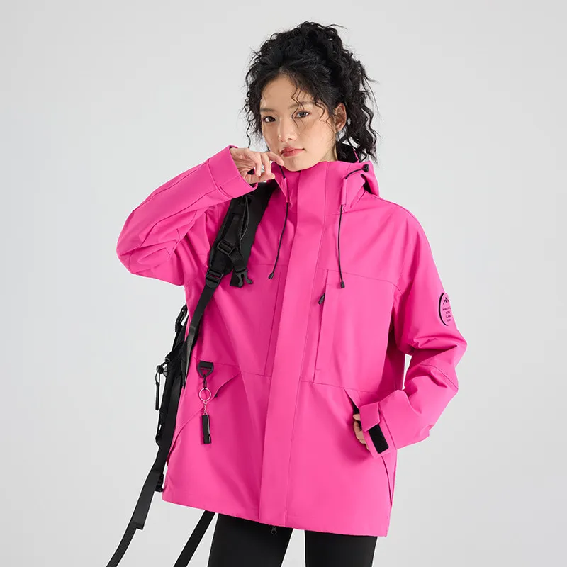 LS-B0419 Men's 3-in-1 Shell Jacket in Rose red-waterproof single jacket, original product photograph
