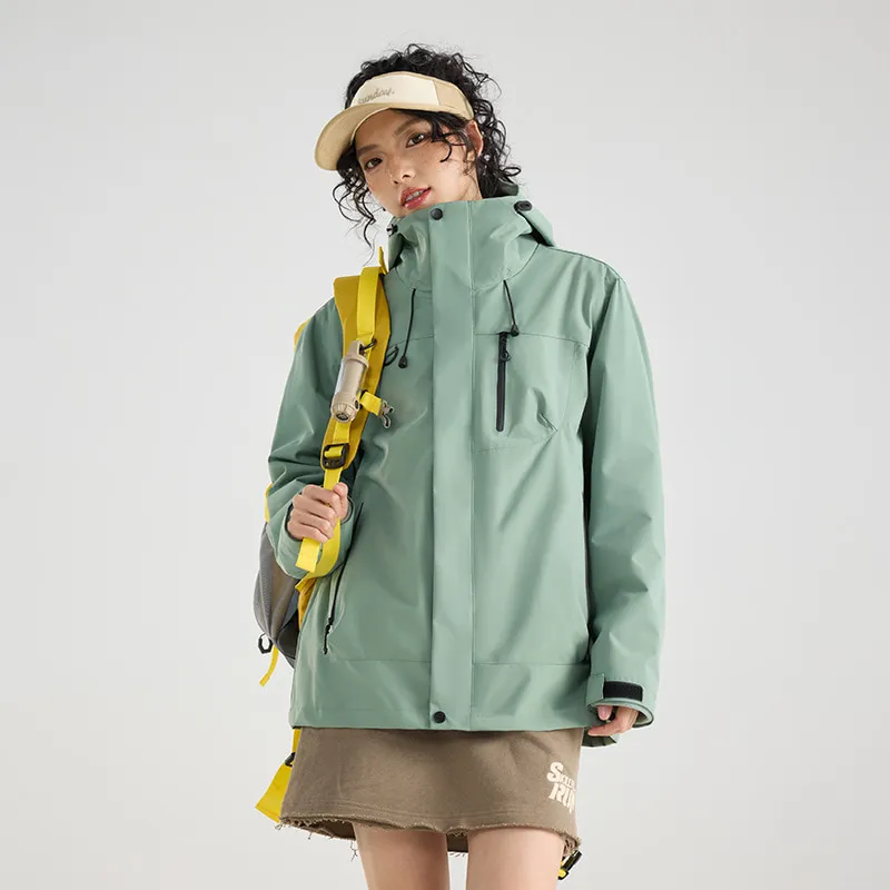 LS-B0421 Same style for men and women - mustard gray [three-in-one/removable] front view — original product photograph