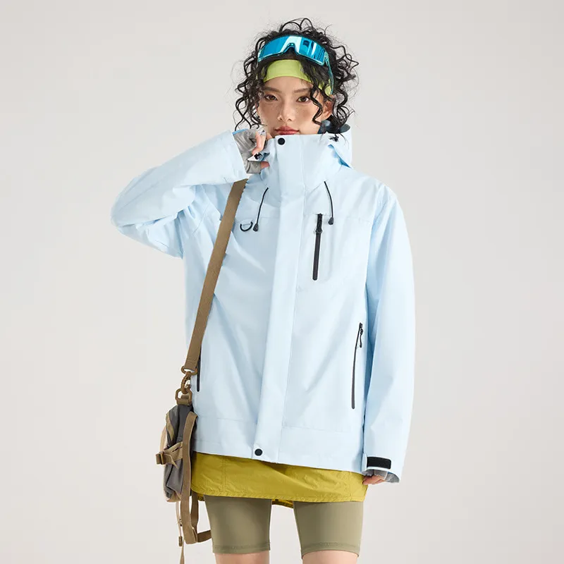 LS-B0421 Men's 3-in-1 Shell Jacket in Same style for men and women - sedum orchid [three-in-one/removable], original product photograph
