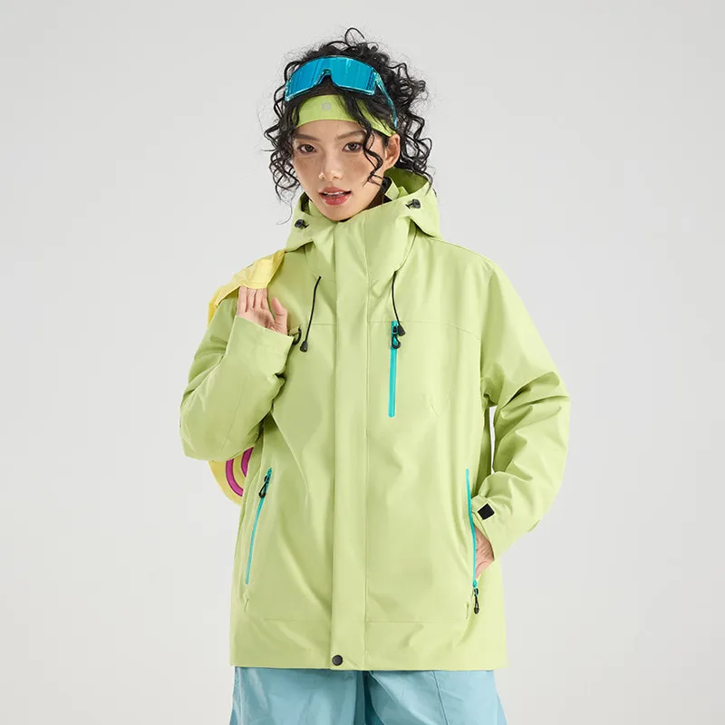 LS-B0421 Men's 3-in-1 Shell Jacket in Same style for men and women - lemon yellow [three-in-one/removable], original product photograph