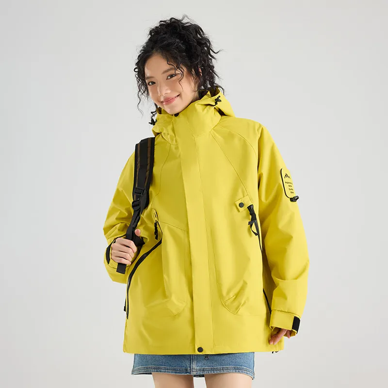 LS-B0423 Men's 3-in-1 Shell Jacket in Fluorescent green - same style for men and women [single jacket], original product photograph